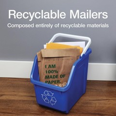 Quality Park 8 x 13 Curbside Recyclable Mailers, Brown Kraft Paper Padded Mai…
