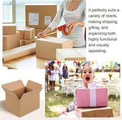 Durable 3-Layer Kraft Brown Boxes, 4 PCS 8x6x6 – Ideal for Packing & Shipping