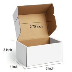Boxes 6x4x3 inches Small Mailing Boxes 25 Pack White Cardboard Corrugated Mai…