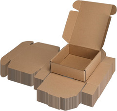 6x6x2 inch Shipping Boxes Bulk 50 Pack Brown, Tab Lock Tuck Top Mailer Boxes for