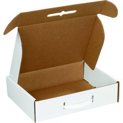 Tape Logic TLMCC1 Corrugated Carrying Cases, 12 1/8 x 9 1/4 x 3, White (Pack of