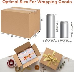 Durable 3-Layer Kraft Brown Boxes, 4 PCS 8x6x6 – Ideal for Packing & Shipping