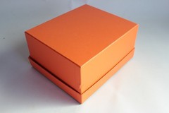 HERMES orange cardboard box 20.5×17.5x10cm Samarkand (71517)