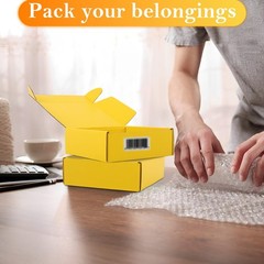 15 PCS Yellow 6x6x2 Inch Small Corrugated Cardboard Shipping Mailing Box