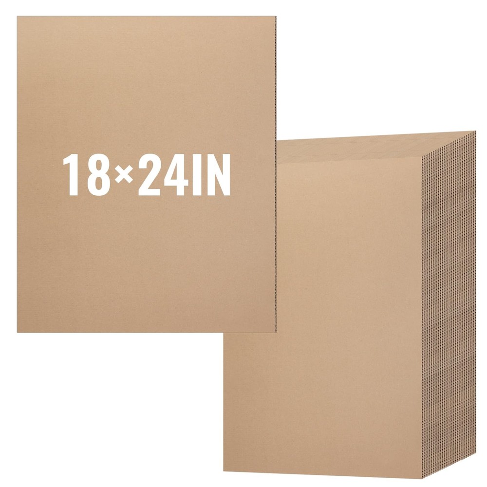30 Pack Corrugated Cardboard Sheets 18×24 Inch, Large Cardboard Inserts for Ship