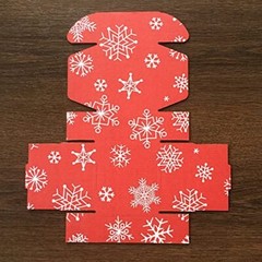 Green Recyclable Cardboard Small Gift Mailer Boxes 4 x 4 x 2 Inch Red and White