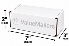 100 – 7 x 3 x 2 White Corrugated Shipping Mailer Packing Box Boxes