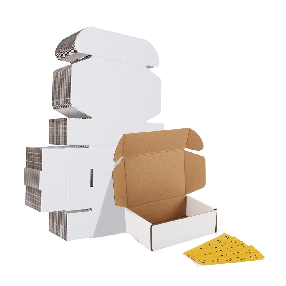 6x4x2 Shipping Boxes Set of 30, White Corrugated Cardboard Mailer Box for Pac…