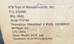GENUINE AUTHENTIC – KB Kay Bee TOYS INC – SHIPPING BOX – 18.5X16X12.25″ INCH