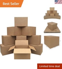 10-Pack Medium Cardboard Boxes for Packing & Moving, 18″x14″x12″ – Versatile Use