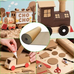 14 x 144in Brown Single Face Corrugated B Flute Cardboard Roll ，Shipping Roll…