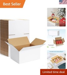 10 Pack 8x6x4 Inch White Corrugated Shipping Boxes – Perfect for Small Business