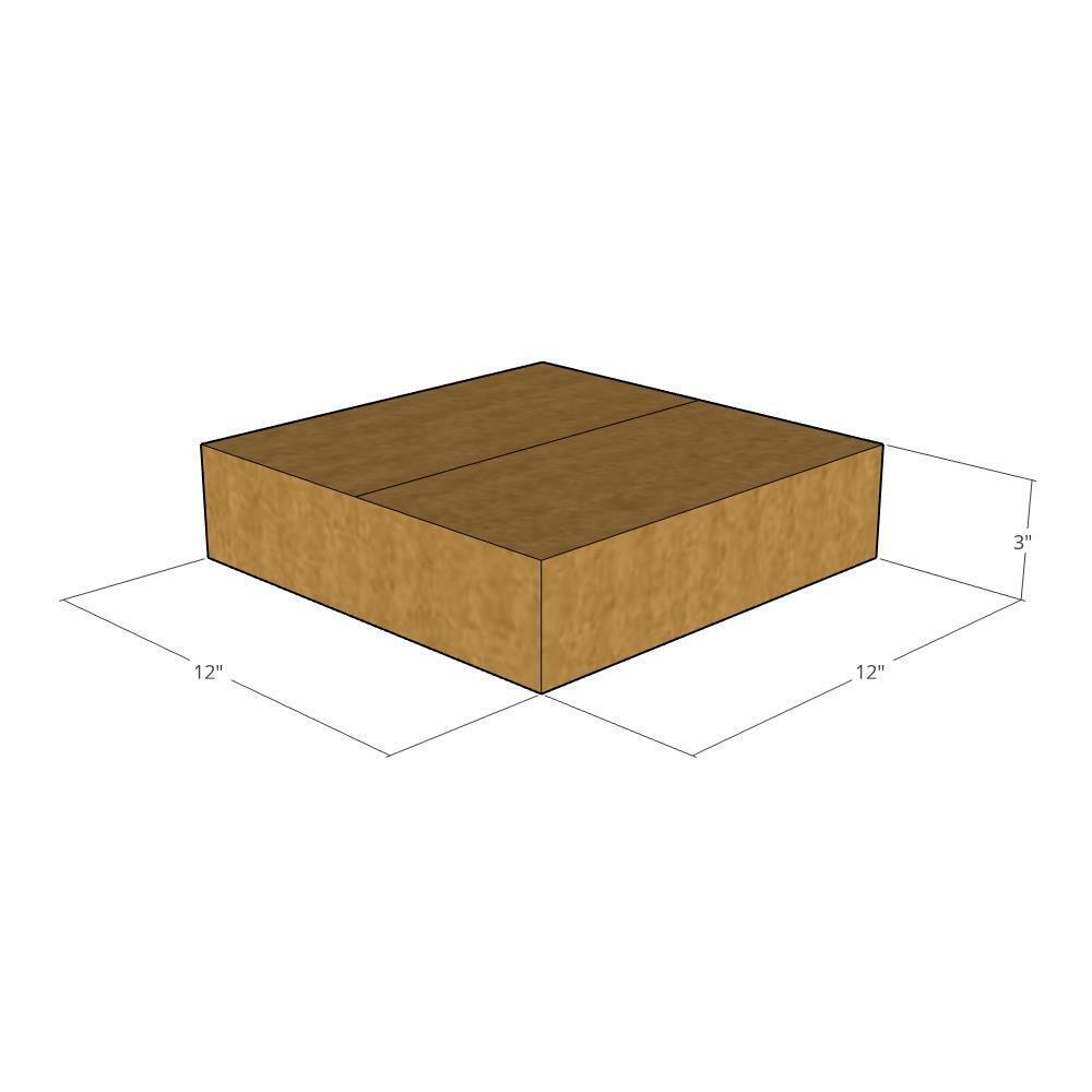 5 12x12x3 Kraft Brown Corrugated Shipping Boxes 32 ECT Single-Wall New