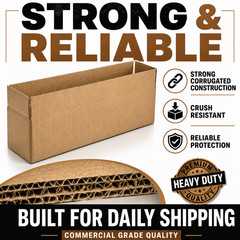 100 Boxes 20x6x6″ Long Corrugated Shipping Boxes ECT-32 Kraft Packing Cartons