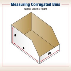 Open Top Bin Boxes, 8″ x 18″ x 4 1/2″, Oyster White (Pack of 50)