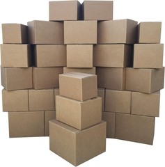30 Brown cartoon Cardboard Moving Boxes in Small, Medium and Large Sizes