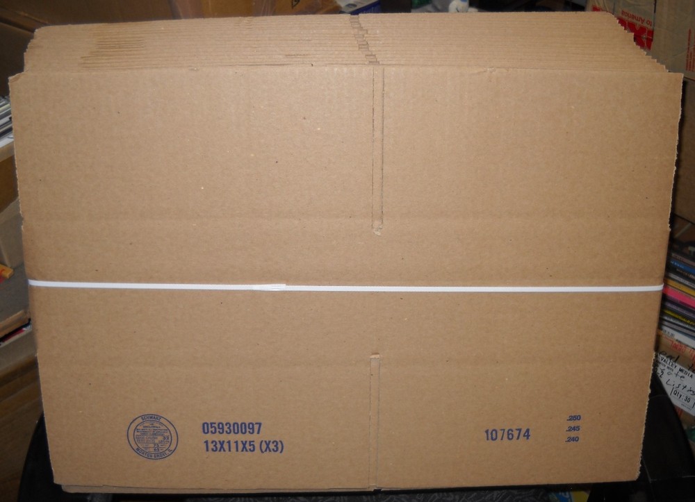 Wholesale Lot Of 25 Corrugated Cardboard Boxes, 13″ x 11″ x 5″, BRAND NEW