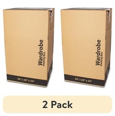 (2 pack)Moving Wardrobe Box, 20 in. x 20 in. x 34 in., Kraft, 1 Box