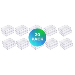 20 Pack Clear Acrylic Card Storage Boxes with Lids – 3 1/2″ L x 2 1/2″ W x