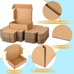 50 Pack Small Shipping Boxes 6x4x1.6 Inch Corrugated Box Small Box Mailers Re…
