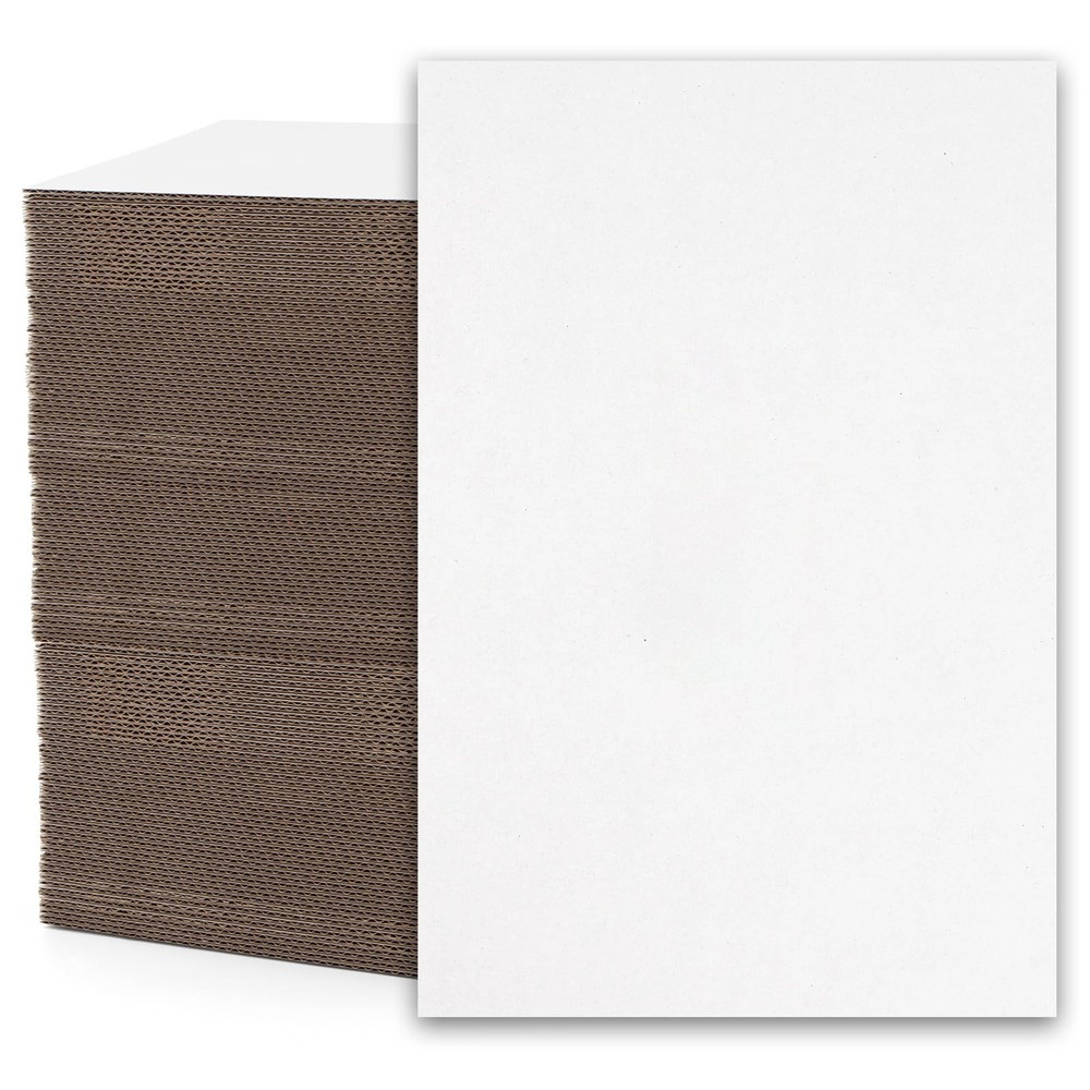 Mat Board Center, 200 Pack 4X6 Corrugated Cardboard Sheets, 1/16 inch thick, …