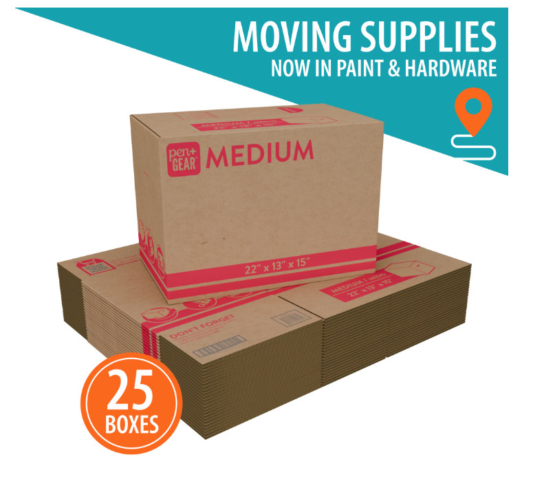 SALE 25 Pack Pen+Gear Medium Moving Boxes 22x13x15 Kraft Shipping Box, NO FEE