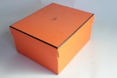 HERMES orange cardboard box 20.5×17.5x10cm Samarkand (71517)