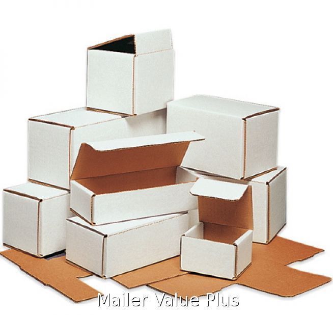 250 – 7 x 4 x 2 White Corrugated Shipping Mailer Packing Box Boxes