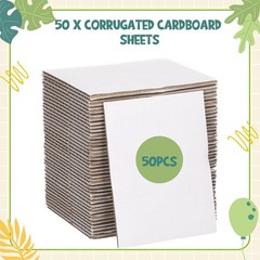 Versatile 50 Pack White Corrugated Cardboard Sheets for Mailing & Art Projects