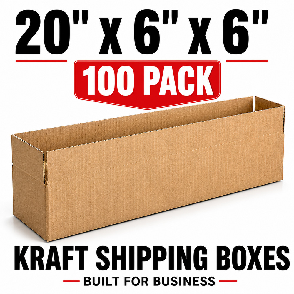 20x6x6 Corrugated Shipping Boxes Kraft Cardboard Mailer Packing Moving Boxes
