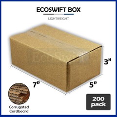 200 7x5x3 EcoSwift Cardboard Packing Moving Shipping Boxes Corrugated Box Carton