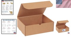 Kraft Literature Mailers 11.13×8.75×4″ 50pc Strong Corrugated USA Made