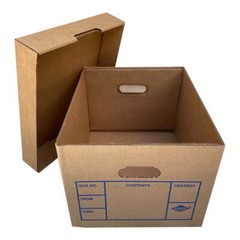 File Moving Boxes, 200# Strength, Single Wall,1 Pack, 15 x 12 x 10 in, 4 Count