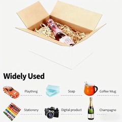 8x6x4 Shipping Box, White Mailing Corrugated Cardboard Boxes for Packing Smal…