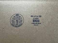 36″ x 5″ x 30″ Corrugated Box – 200 lb – SIDE LOADING