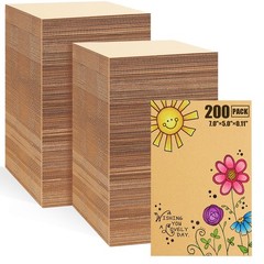 Brown 5×7 In 1/8″ Thickened Corrugated Flat Cardboard Pads Sheets 200 Pack