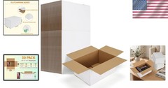 White Cardboard Shipping Boxes – 30 Count – 10x7x5 Inches, Recyclable