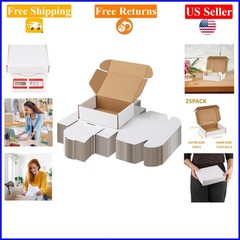 8x6x2 Inch White Cardboard Shipping Box, Pack of 25, Small Business Packaging