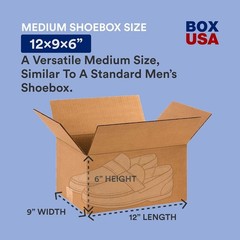 25-Pack 12x9x6 Shipping Boxes – Durable ECT-32 Corrugated for Secure Moving