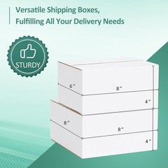 Brand New 8x8x4 Shipping Boxes – White – 30 Pack