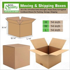 14X14X14 Medium Moving & Shipping Boxes, Extra Strength, Heavy-Duty Corrugated C