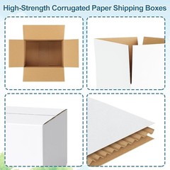 10 Pack 8x6x4 Inch White Corrugated Shipping Boxes – Perfect for Small Business