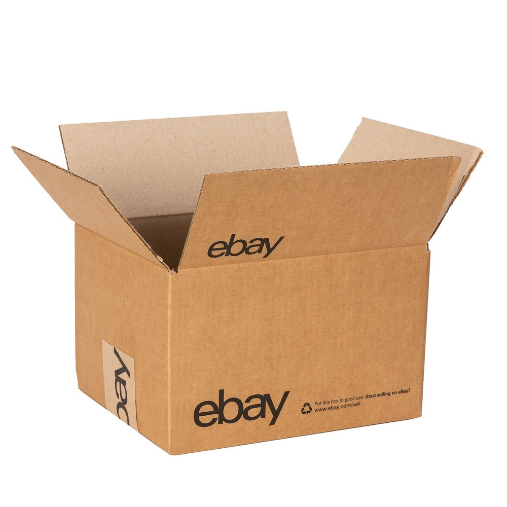 Shipping boxes 10″ x 8″ x 6″ Corrugated Boxes – Black eBay Logo – 10x8x6 32 ECT
