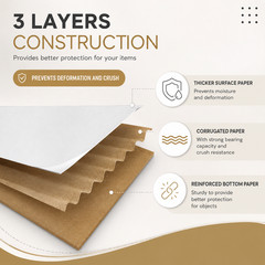 Supplyhut 8x6x2 Inch Corrugated Shipping Mailer Box 3 Layer Durable Packaging