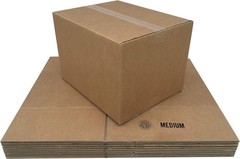 Durable Cardboard Moving Boxes – 10-Piece Set, 18″ x 14″ x 12″ for Packing Needs
