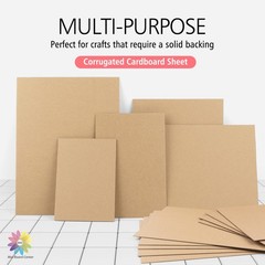 Mat Board Center, 50 Corrugated Cardboard Sheets 5×7 Inches Flat Card Board Inse