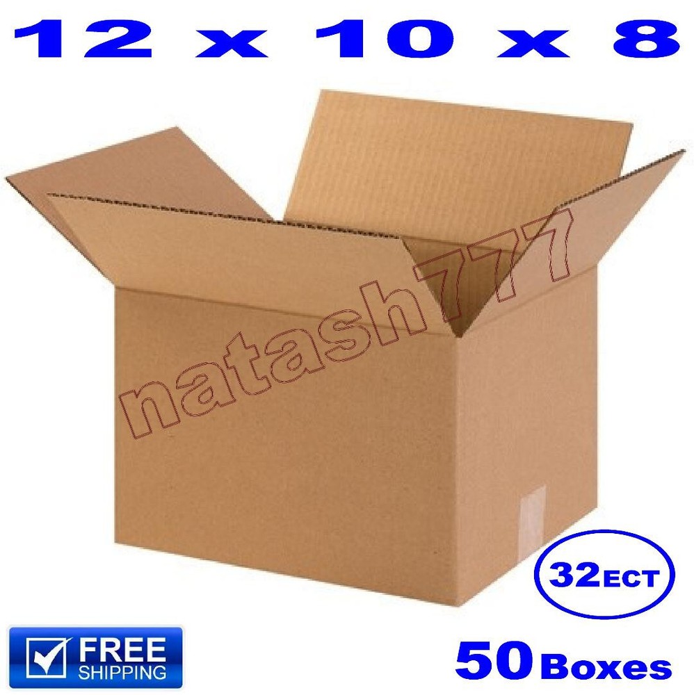 50 – 12x10x8 Cardboard Boxes 32-ECT Mailing Packing Shipping Corrugated Carton