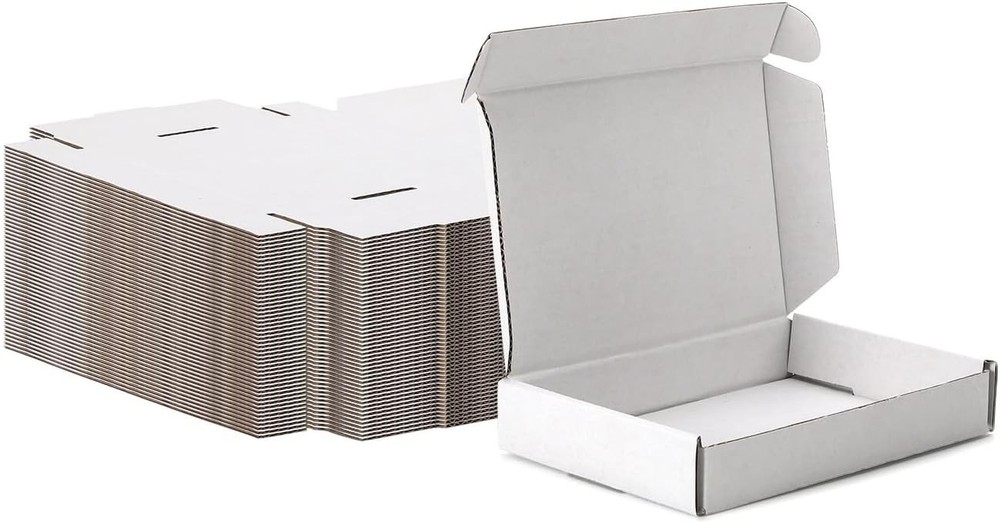 50 Pack White Corrugated Shipping Mailer Small Packaging Packing Boxes 6x4x1”