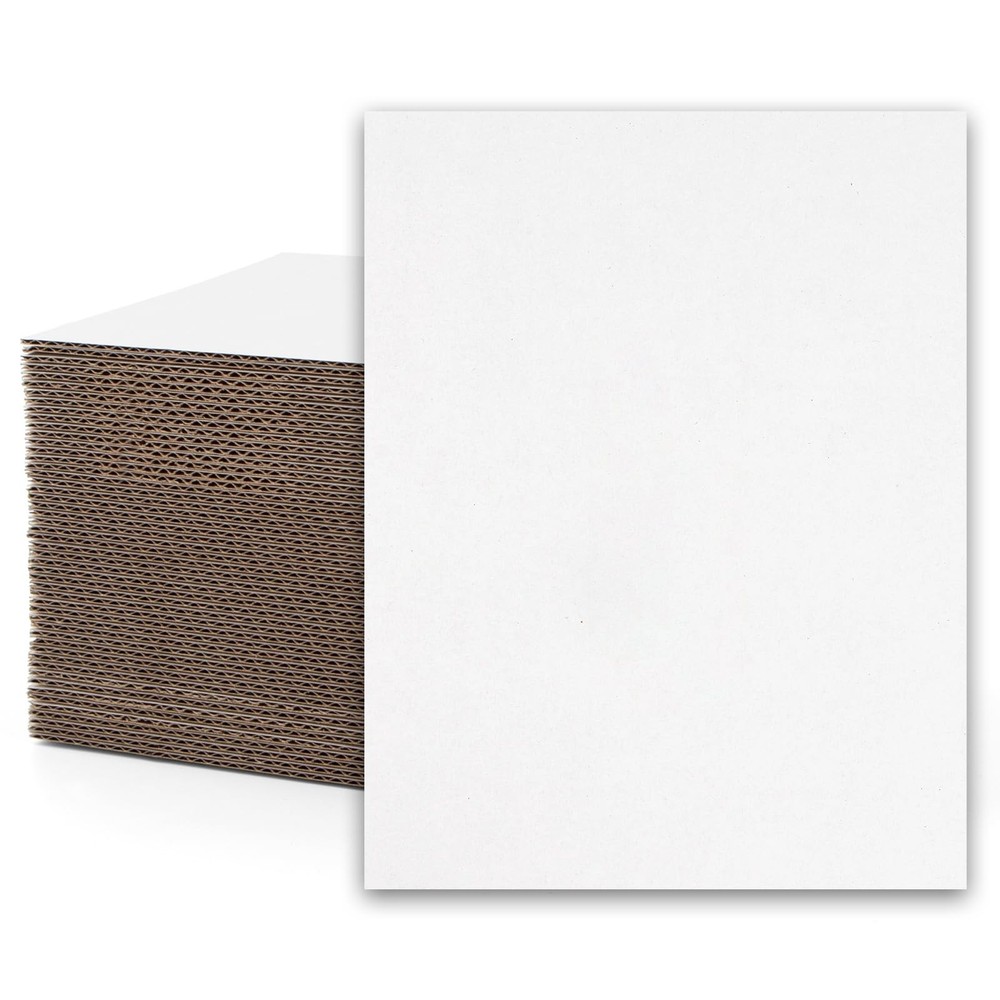 Mat Board Center 50 Pack 8.5×11 Corrugated Cardboard Sheets 1/16 inch thick F…