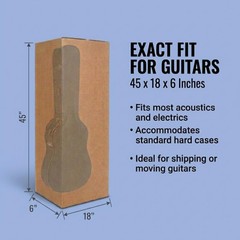 BOX USA Heavy-Duty Guitar Shipping Boxes (Pack of 5) – 18″ x 6″ x 45″ Corruga…